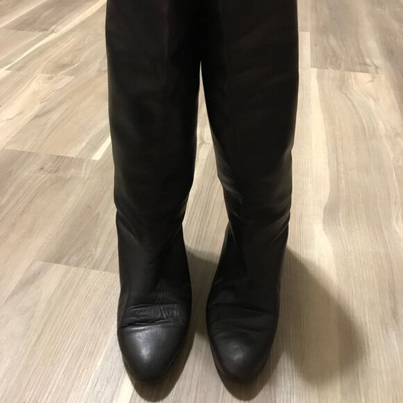 Anne Klein Ladies Brown Leather Boots Size 6 - Picture 1 of 5